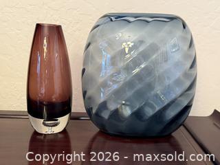 MaxSold Auction: Vintage BLUE Savoir Vivre Vase & Scandinavian Cased Plum Vase - San Jose (California, USA) SELLER MANAGED Estate Sale Online Auction - South 16th Street