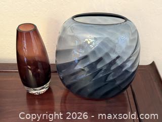 MaxSold Auction: Vintage BLUE Savoir Vivre Vase & Scandinavian Cased Plum Vase - San Jose (California, USA) SELLER MANAGED Estate Sale Online Auction - South 16th Street
