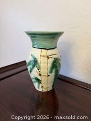 MaxSold Auction: Vintage Handmade Ceramic Bamboo Crackle Vase - Signed - San Jose (California, USA) SELLER MANAGED Estate Sale Online Auction - South 16th Street