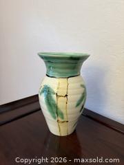 MaxSold Auction: Vintage Handmade Ceramic Bamboo Crackle Vase - Signed - San Jose (California, USA) SELLER MANAGED Estate Sale Online Auction - South 16th Street
