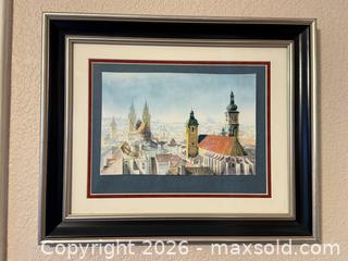 MaxSold Auction: Vintage Signed Framed Watercolor Art: Prague  - San Jose (California, USA) SELLER MANAGED Estate Sale Online Auction - South 16th Street