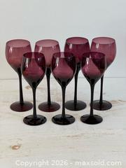 MaxSold Auction: Four Larger Purple Wine Glasses with Three Small Purple Wine Glasses - Kingston (Ontario, Canada) SELLER MANAGED Downsizing Online Auction - Bishop Street