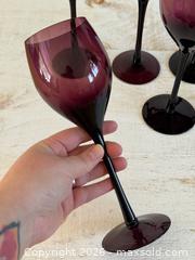 MaxSold Auction: Four Larger Purple Wine Glasses with Three Small Purple Wine Glasses - Kingston (Ontario, Canada) SELLER MANAGED Downsizing Online Auction - Bishop Street