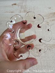 MaxSold Auction: Glass Partylite Tealight Candle Holder Faint Clear Pink Glass Flower Holder  - Kingston (Ontario, Canada) SELLER MANAGED Downsizing Online Auction - Bishop Street