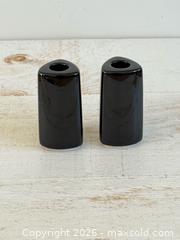 MaxSold Auction: Glossy Black Partylite Rounded Triangle Candlestick Holders - Kingston (Ontario, Canada) SELLER MANAGED Downsizing Online Auction - Bishop Street