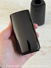 MaxSold Auction: Glossy Black Partylite Rounded Triangle Candlestick Holders - Kingston (Ontario, Canada) SELLER MANAGED Downsizing Online Auction - Bishop Street