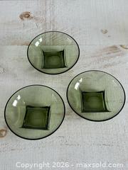 MaxSold Auction: Hazel Atlas Capri Colony Glass Bowls – Set of 3 Green Mid-Century Modern Serving Bowls - Kingston (Ontario, Canada) SELLER MANAGED Downsizing Online Auction - Bishop Street