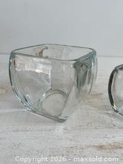 MaxSold Auction: Heavy Clear Glass Holders - Pair of Nesting Glass Vases  - Kingston (Ontario, Canada) SELLER MANAGED Downsizing Online Auction - Bishop Street