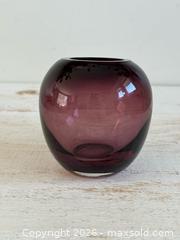 MaxSold Auction: Heavy Purple Glass Rounded Ball Vase  - Kingston (Ontario, Canada) SELLER MANAGED Downsizing Online Auction - Bishop Street