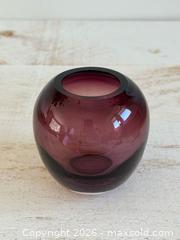 MaxSold Auction: Heavy Purple Glass Rounded Ball Vase  - Kingston (Ontario, Canada) SELLER MANAGED Downsizing Online Auction - Bishop Street