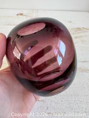 MaxSold Auction: Heavy Purple Glass Rounded Ball Vase  - Kingston (Ontario, Canada) SELLER MANAGED Downsizing Online Auction - Bishop Street