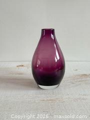 MaxSold Auction: Heavy Purple Glass Teardrop Shaped Flower Vase - Kingston (Ontario, Canada) SELLER MANAGED Downsizing Online Auction - Bishop Street