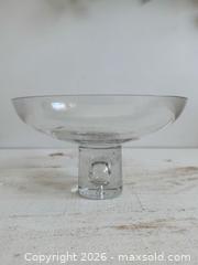 MaxSold Auction: Large Clear Glass Raised Pedestal Bowl with Large Bubble in Base - Kingston (Ontario, Canada) SELLER MANAGED Downsizing Online Auction - Bishop Street