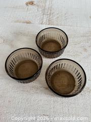 MaxSold Auction: Lot of 3 Vintage Anchor Hocking Brown Glass Ramekin Custard Cups - Kingston (Ontario, Canada) SELLER MANAGED Downsizing Online Auction - Bishop Street