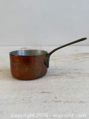 MaxSold Auction: Miniature Copper and Brass Sauce Pot - Copper Measuring Cup - Kingston (Ontario, Canada) SELLER MANAGED Downsizing Online Auction - Bishop Street