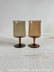 MaxSold Auction: Mixed Brown and Gray Smoky Small Stemmed Drinking Glasses - Kingston (Ontario, Canada) SELLER MANAGED Downsizing Online Auction - Bishop Street