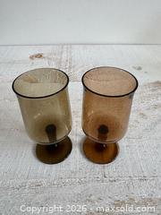 MaxSold Auction: Mixed Brown and Gray Smoky Small Stemmed Drinking Glasses - Kingston (Ontario, Canada) SELLER MANAGED Downsizing Online Auction - Bishop Street