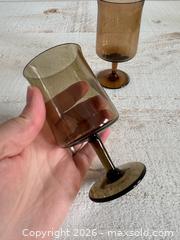 MaxSold Auction: Mixed Brown and Gray Smoky Small Stemmed Drinking Glasses - Kingston (Ontario, Canada) SELLER MANAGED Downsizing Online Auction - Bishop Street