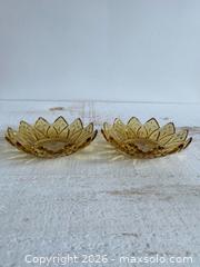 MaxSold Auction: Pair of Vintage Amber Glass Shaped Trinket Dishes - Kingston (Ontario, Canada) SELLER MANAGED Downsizing Online Auction - Bishop Street