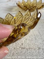 MaxSold Auction: Pair of Vintage Amber Glass Shaped Trinket Dishes - Kingston (Ontario, Canada) SELLER MANAGED Downsizing Online Auction - Bishop Street