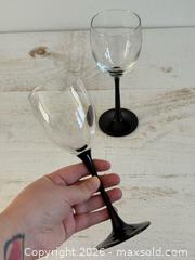 MaxSold Auction: Pair of Vintage Luminarc Domino Black and Clear Wine Glasses - Made in France - Kingston (Ontario, Canada) SELLER MANAGED Downsizing Online Auction - Bishop Street