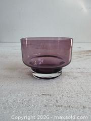 MaxSold Auction: Purple and Clear Glass Small Pedestal Bowl Holder  - Kingston (Ontario, Canada) SELLER MANAGED Downsizing Online Auction - Bishop Street