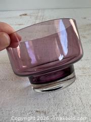 MaxSold Auction: Purple and Clear Glass Small Pedestal Bowl Holder  - Kingston (Ontario, Canada) SELLER MANAGED Downsizing Online Auction - Bishop Street