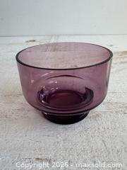 MaxSold Auction: Purple and Clear Glass Small Pedestal Bowl Holder  - Kingston (Ontario, Canada) SELLER MANAGED Downsizing Online Auction - Bishop Street