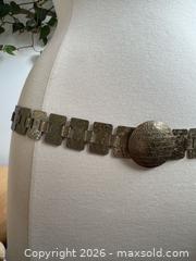 MaxSold Auction: Sarah Cov Canada Made Embossed Brass Belt with Adjustable Closure  - Kingston (Ontario, Canada) SELLER MANAGED Downsizing Online Auction - Bishop Street