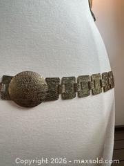 MaxSold Auction: Sarah Cov Canada Made Embossed Brass Belt with Adjustable Closure  - Kingston (Ontario, Canada) SELLER MANAGED Downsizing Online Auction - Bishop Street