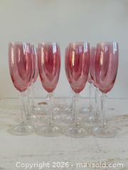 MaxSold Auction: Set of 12 Pink and Clear Glass Champagne Flutes - Kingston (Ontario, Canada) SELLER MANAGED Downsizing Online Auction - Bishop Street