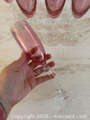MaxSold Auction: Set of 12 Pink and Clear Glass Champagne Flutes - Kingston (Ontario, Canada) SELLER MANAGED Downsizing Online Auction - Bishop Street