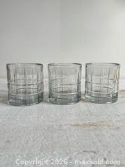 MaxSold Auction: Set of 3 Anchor Hocking Tartan Clear Manchester Plaid Low Ball Glasses - Kingston (Ontario, Canada) SELLER MANAGED Downsizing Online Auction - Bishop Street