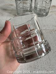 MaxSold Auction: Set of 3 Anchor Hocking Tartan Clear Manchester Plaid Low Ball Glasses - Kingston (Ontario, Canada) SELLER MANAGED Downsizing Online Auction - Bishop Street