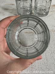 MaxSold Auction: Set of 3 Anchor Hocking Tartan Clear Manchester Plaid Low Ball Glasses - Kingston (Ontario, Canada) SELLER MANAGED Downsizing Online Auction - Bishop Street