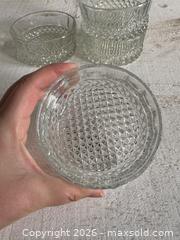 MaxSold Auction: Set of Four Small Serving Dishes with Diamond Patterned Base  - Kingston (Ontario, Canada) SELLER MANAGED Downsizing Online Auction - Bishop Street