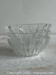 MaxSold Auction: Set of Three Arcoroc France Clear Glass Dip Bowls - Ribbed with Diamond Starburst Bases - Kingston (Ontario, Canada) SELLER MANAGED Downsizing Online Auction - Bishop Street