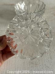MaxSold Auction: Set of Three Arcoroc France Clear Glass Dip Bowls - Ribbed with Diamond Starburst Bases - Kingston (Ontario, Canada) SELLER MANAGED Downsizing Online Auction - Bishop Street