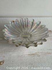 MaxSold Auction: Set of Three Vintage Federal Glass Iridescent Floral Shaped Bowls - Flower Shaped Serving Bowls - Kingston (Ontario, Canada) SELLER MANAGED Downsizing Online Auction - Bishop Street