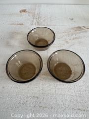 MaxSold Auction: Set of Three Vintage L’Ovenware Brown Glass Custard Cup Prep Dish 6oz USA - Kingston (Ontario, Canada) SELLER MANAGED Downsizing Online Auction - Bishop Street