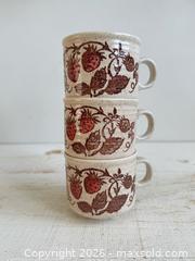 MaxSold Auction: Set of Three Wild Strawberry Stacking Mugs by Churchill in England  - Kingston (Ontario, Canada) SELLER MANAGED Downsizing Online Auction - Bishop Street