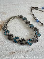 MaxSold Auction: Set of Two Costume Jewelry Bracelets - Silver Tone with Blue Accents - Kingston (Ontario, Canada) SELLER MANAGED Downsizing Online Auction - Bishop Street