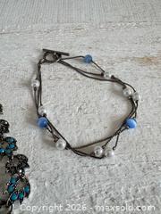 MaxSold Auction: Set of Two Costume Jewelry Bracelets - Silver Tone with Blue Accents - Kingston (Ontario, Canada) SELLER MANAGED Downsizing Online Auction - Bishop Street