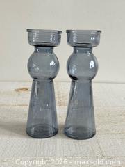 MaxSold Auction: Set of Two Faint Blue Coloured Clear Glass Vases - Kingston (Ontario, Canada) SELLER MANAGED Downsizing Online Auction - Bishop Street