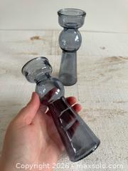 MaxSold Auction: Set of Two Faint Blue Coloured Clear Glass Vases - Kingston (Ontario, Canada) SELLER MANAGED Downsizing Online Auction - Bishop Street