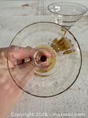 MaxSold Auction: Set of Two Mini Clear and Orange Martini Drinking Glasses - Kingston (Ontario, Canada) SELLER MANAGED Downsizing Online Auction - Bishop Street