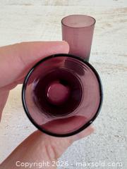 MaxSold Auction: Set of Two Purple Glass Shot Glasses  - Kingston (Ontario, Canada) SELLER MANAGED Downsizing Online Auction - Bishop Street