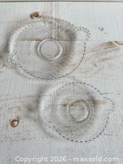 MaxSold Auction: Set of Two Vintage Boopie Glass Two Handled Plate - Bubble Glass Serving Plates - Kingston (Ontario, Canada) SELLER MANAGED Downsizing Online Auction - Bishop Street