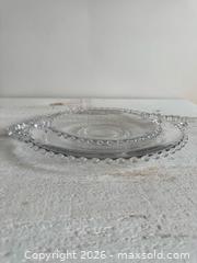MaxSold Auction: Set of Two Vintage Boopie Glass Two Handled Plate - Bubble Glass Serving Plates - Kingston (Ontario, Canada) SELLER MANAGED Downsizing Online Auction - Bishop Street