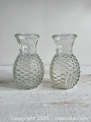 MaxSold Auction: Set of Two Vintage FTD Diamond Point Pineapple Vases - Kingston (Ontario, Canada) SELLER MANAGED Downsizing Online Auction - Bishop Street